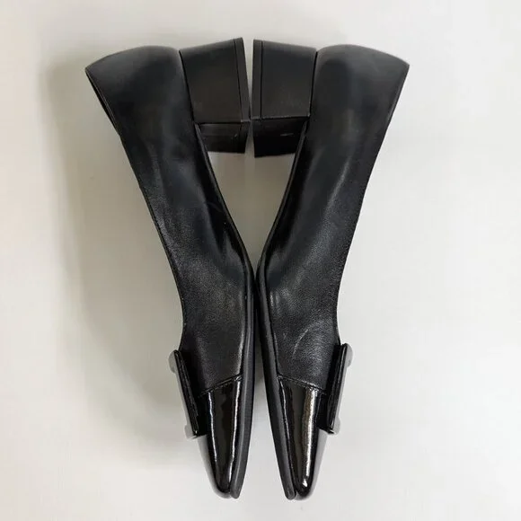 Cristina Millotti Women's Black Leather Square Toed Shoes Size 38.5/US 8